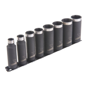 Milwaukee 3/8" pitkä voimahylsysarja 8-19 mm 8 os